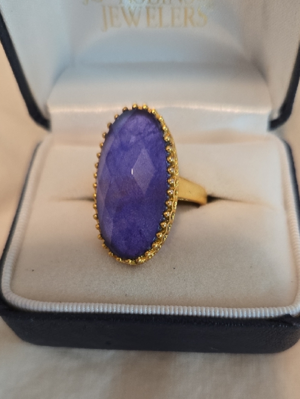 14K GOLD FILLED NATURAL TANZANITE RING - Picture 2 of 7